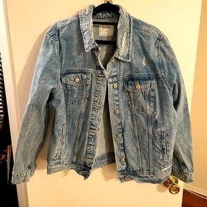 Old Navy Distressed Jean Jacket-Size XL